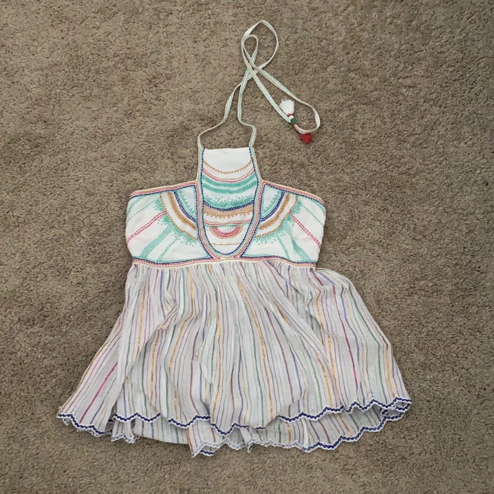 Anthropologie tie neck top